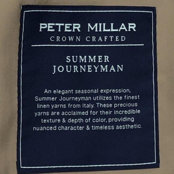 Peter Millar Crown Crafted Journeyman Linen Vest Men's Size Large Argil - Picture 7 of 12